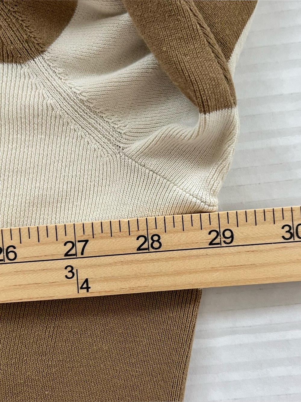 COS Oversized Striped Cotton Crewneck Sweater Brown Cream Size Large - Picture 13 of 14